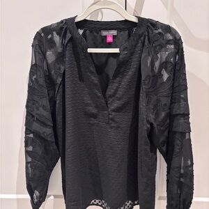 Vince Camuto Black Textured Blouse
